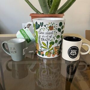 Mug Set - Green, White, Black